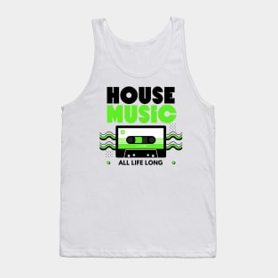 HOUSE MUSIC  - Cassette (Green/Black) Tank Top